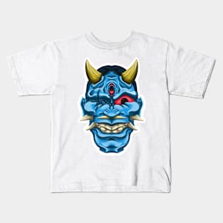 Blue oni mask Kids T-Shirt